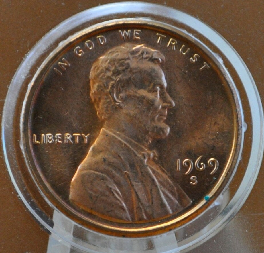 1969-S Memorial Penny - Gem BU (Uncirculated) Grade / Condition - Collectible Coin - San Francisco Mint - Lincoln Cent 1969 S US One Cent