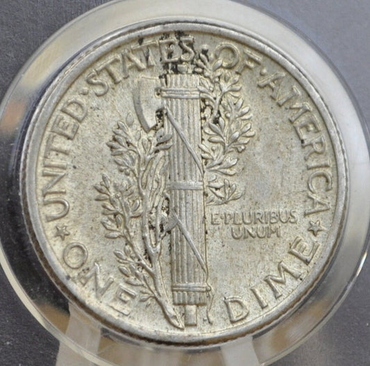 1936 Mercury Silver Dime - MS60 (Uncirculated) Toned Coin - Philadelphia Mint - 1936P Liberty Head Dime - 1936-P - High Grade