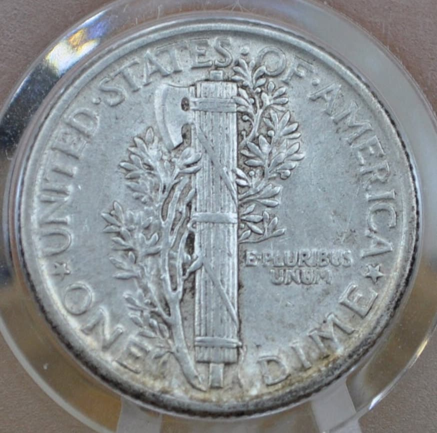 1917 Mercury Dime - AU (About Uncirculated) Grade / Condition - Philadelphia Mint - 1917 P Winged Liberty Head Dime - Silver Dime 1917 P