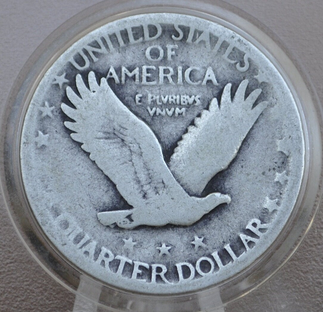 1927 Standing Liberty Silver Quarter - G-VG (Good to Very Good) Grade / Condition - Liberty Quarter 1927 Quarter 1927 Silver Quarter