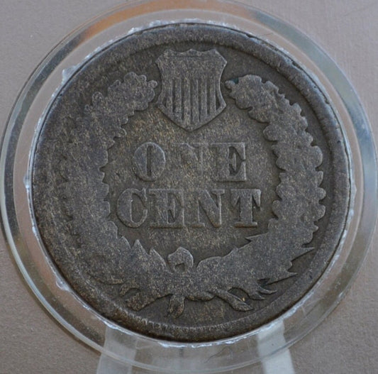 1866 Indian Head Penny - AG (About Good) Grade / Condition - Key Date - Indian Head Cent 1866 US One Cent - Tougher Date to Find