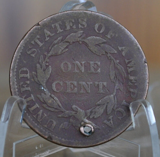 1836 Matron Head Large Cent - G (Good) Grade with Damage - 1836 Liberty Head Cent - 1836 One Cent - Modified Matron Head 1835 to 1839