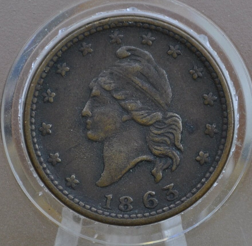 1863 Civil War Token - Army and Navy - XF (Extremely Fine) Condition - High Grade - Civil War Tokens 1863