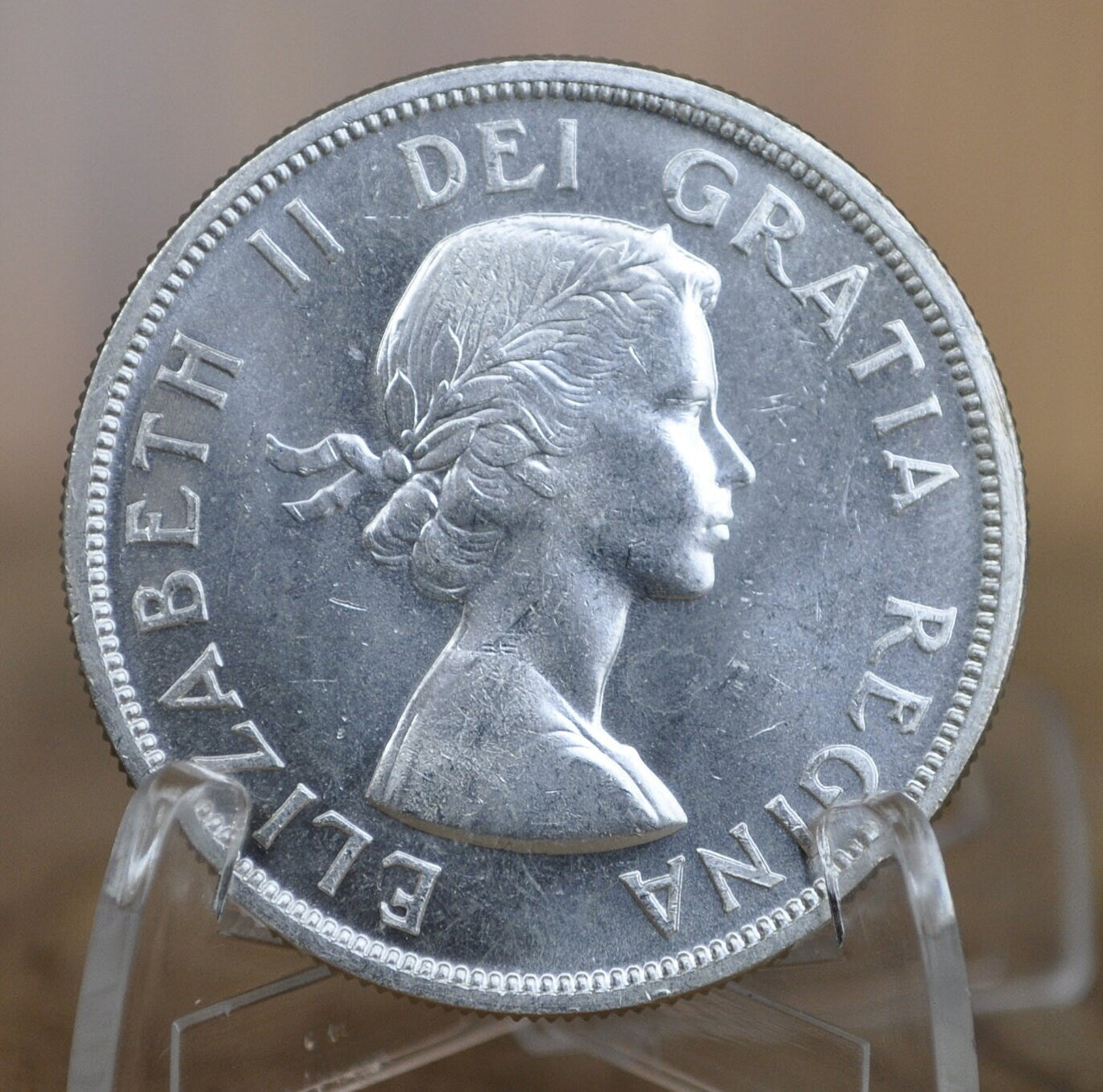 1958 Canadian Silver Dollar - BU (Uncirculated), Prooflike - 80% Silver - Totem Pole Silver Dollar Canada - Canadian Coin Collection