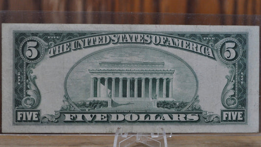 1950-B 5 Dollar Star Note - (D) Cleveland Ohio - AU (About Unc.) - 1950B Five Dollar Federal Reserve Star Note- Fr#1963.D* / Fr 1963-D*