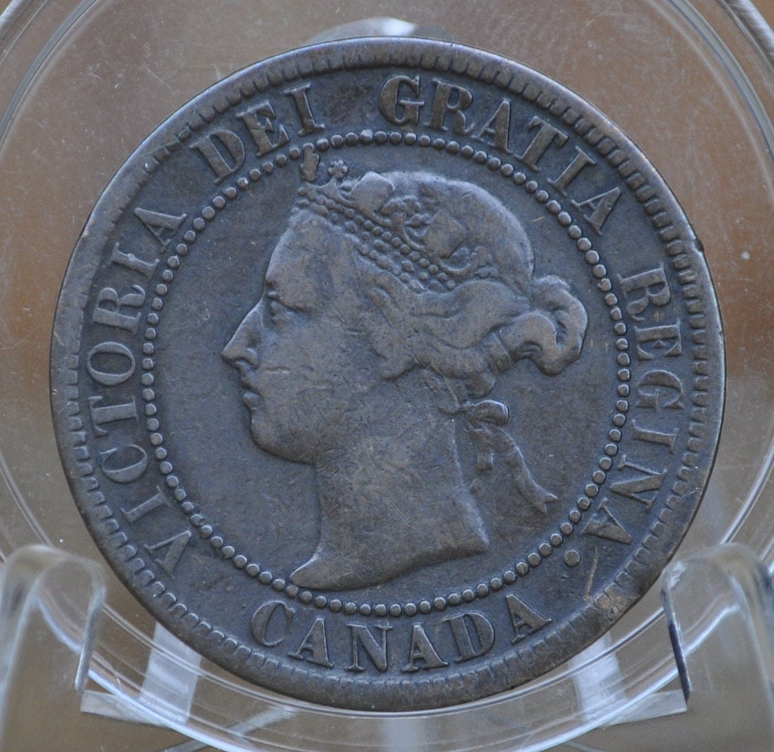 1899 Canadian Cent - VG-F (Very Good to Fine) Condition - Queen Victoria - One Cent Canada 1899 Large Cent - Canada 1899 One Cent