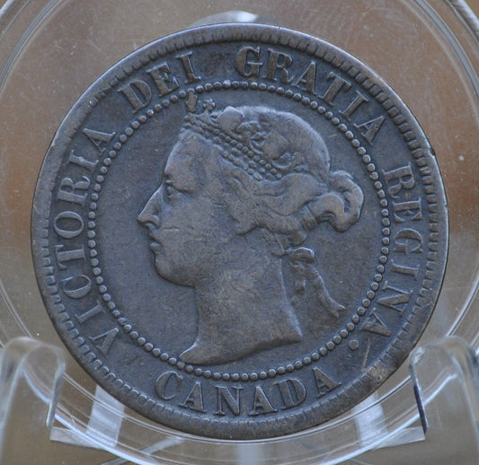 1899 Canadian Cent - VG-F (Very Good to Fine) Condition - Queen Victoria - One Cent Canada 1899 Large Cent - Canada 1899 One Cent
