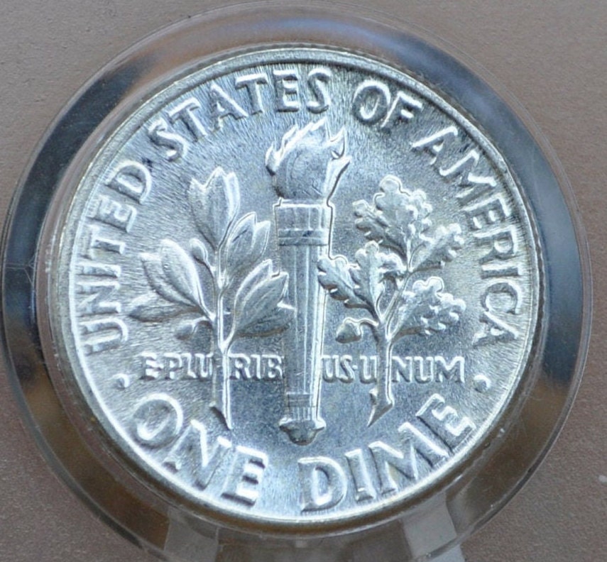 1957 Roosevelt Silver Dime - Gem BU (Uncirculated) Condition - Philadelphia Mint - 1957 P Roosevelt Dime Silver 1957