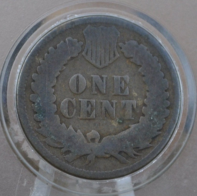 1873 Indian Head Penny - AG (About Good), Damaged - Good Date, Harder To Find - Indian Head Cent 1873