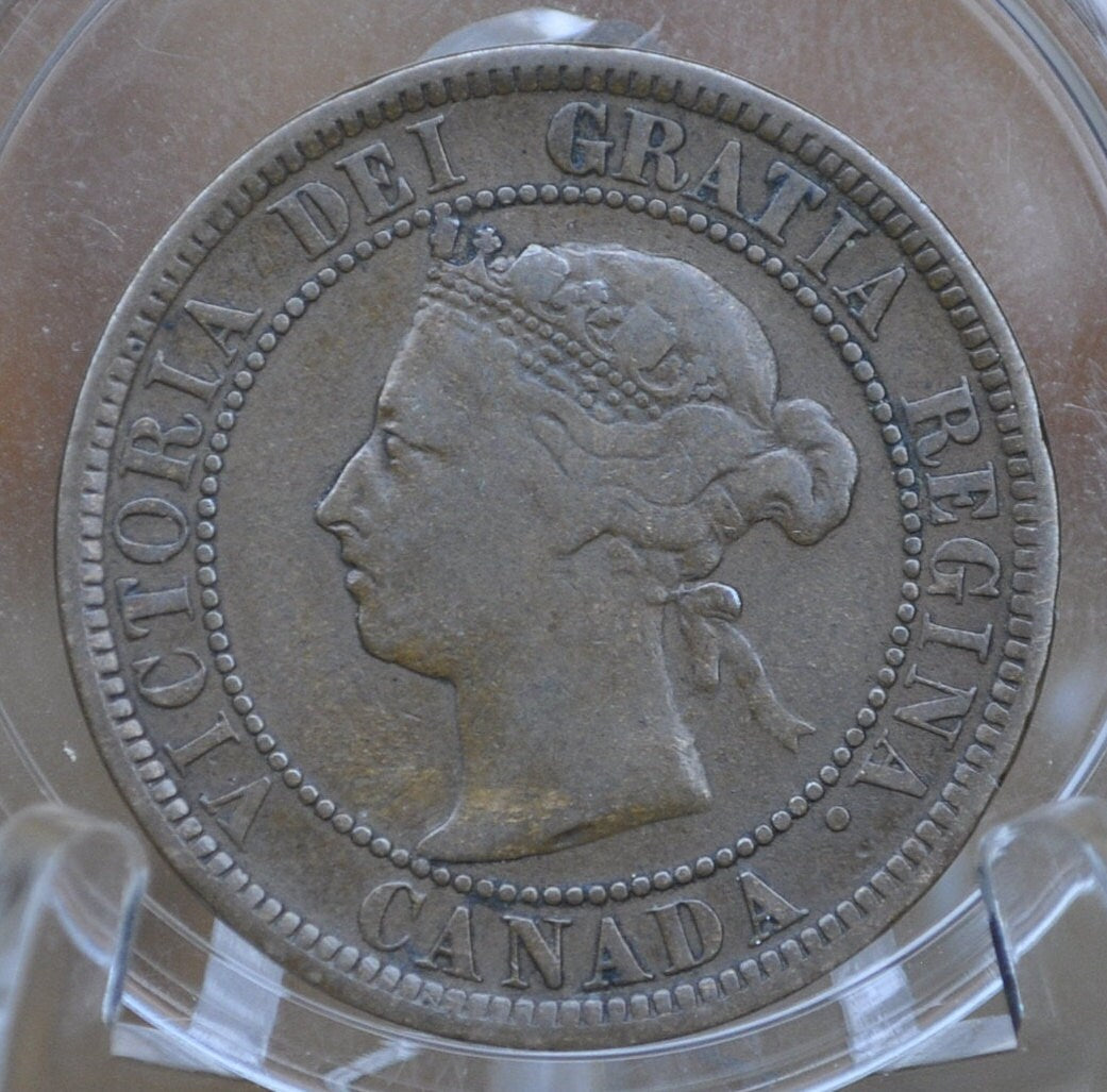1888 Canadian Cent - F (Fine) Condition - Queen Victoria - 1888 Large Cent - 1888 Penny Canada 1 Cent 1888