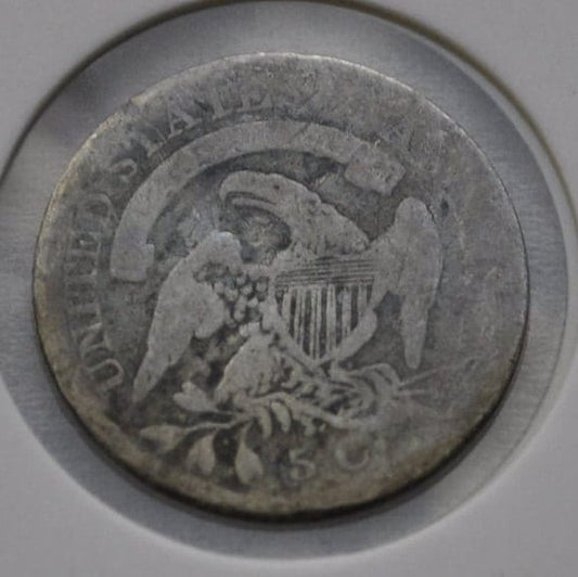 1835 Capped Bust Half Dime - G (Good) - Silver - Uncleaned - Good Detail - 1835 Bust Dime - Early American Coin - Uncleaned