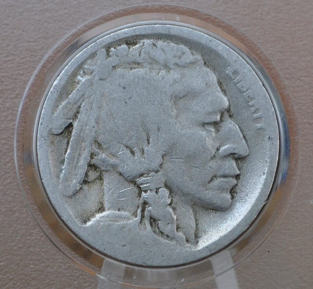 1917-S Buffalo Nickel - G (Good) Condition - Readable Date but weak - 1917 S Indian Head Nickel 1917 S Nickel - Semi-Key Date