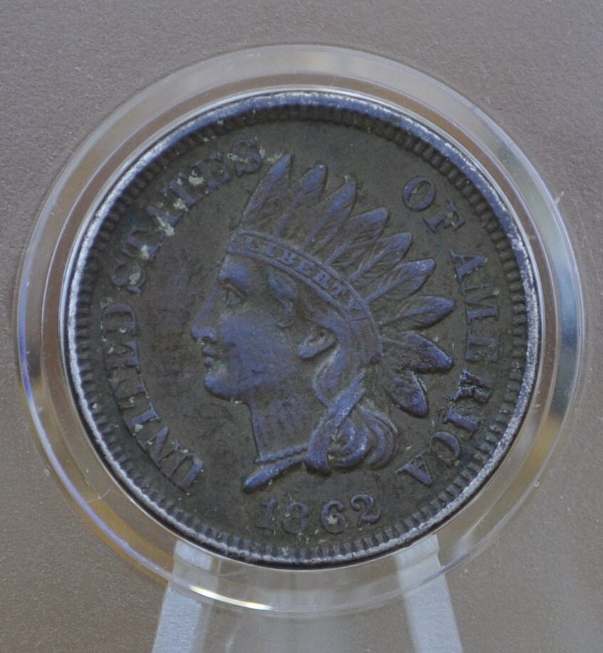 1862 Indian Head Penny - Cull, VF35 Details with prior Corrosion - Copper-Nickel Indian Head - Indian Cent 1862 Penny - Civil War Era Cent