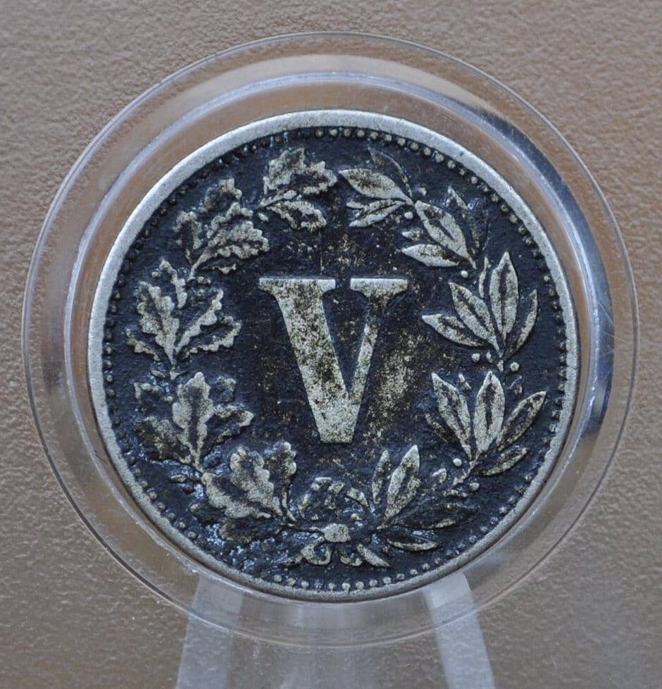 1882 Centavos 5 Mexico - XF (Extremely Fine) Grade / Condition - Mexican Five Centavos 1882 Old Coin - Republic Mexciana 1882