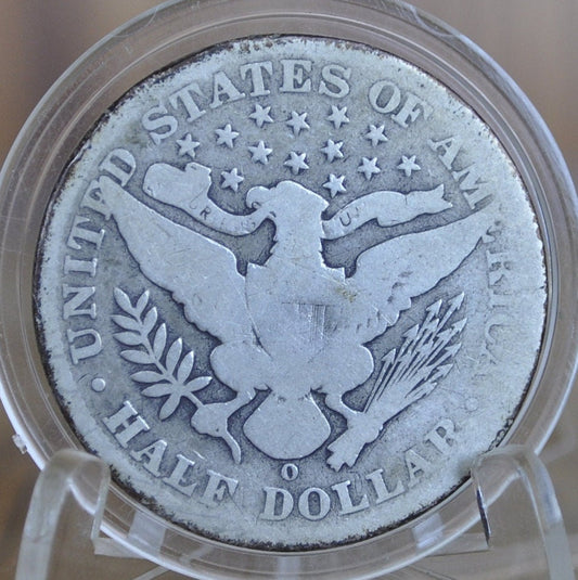 1905-O Barber Half Dollar - AG (About Good) Grade - New Orleans Mint - 1905 O Silver Half Dollar 1905O Barber 1905 O Half Dollar Better Date