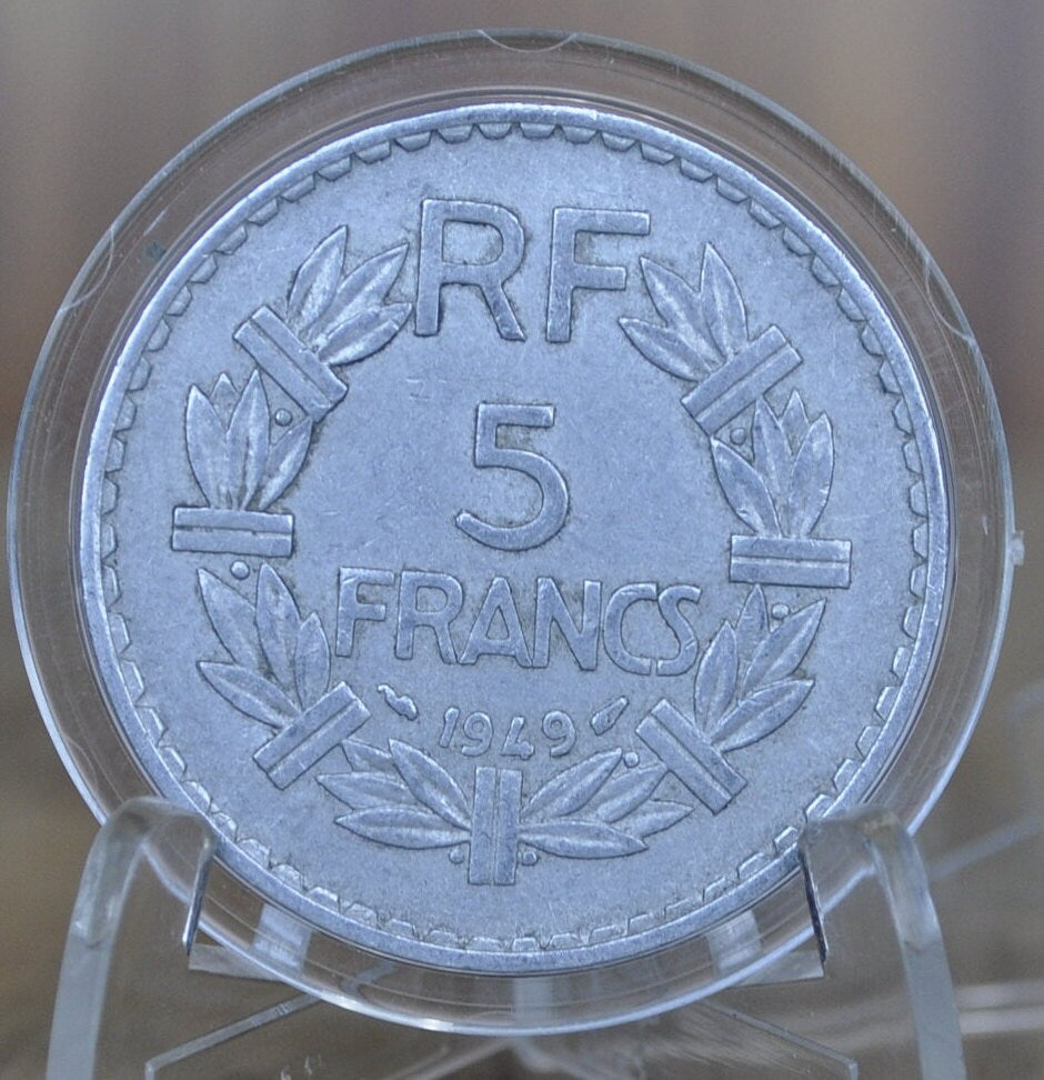 1940's 5 Franc French Coins - Excellent Condition - French Five Franc Coin - 5 Fr / 5 Francs - Light Metal- Great for gifts/jewelry