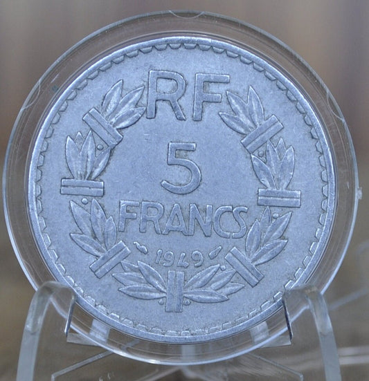 1940's 5 Franc French Coins - Excellent Condition - French Five Franc Coin - 5 Fr / 5 Francs - Light Metal- Great for gifts/jewelry
