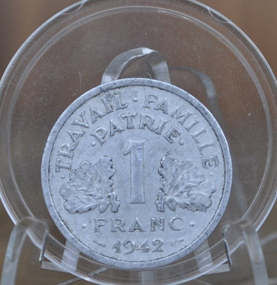 1940's-50's French 1 Franc Coin - BEAUTIFUL Condition - One Franc Coin 1940-1950 - Light Weight- Perfect for Collectors, Parties, or Jewelry