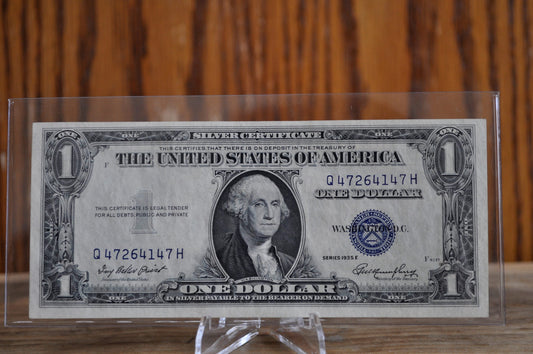 1935 E Silver Certificate Blue Seal - Uncirculated Grade / Condition - Crisp Note - E Series Silver Cert 1935 - Uncirculated, Fr#1614