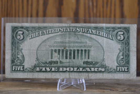 Star Note 1953 Red Seal 5 Dollar US Note 1953* Star Note Fr#1532* - F (Fine) Grade/Condition - STAR NOTE 1953 Five Dollar Bill 1953 Fr#1532*