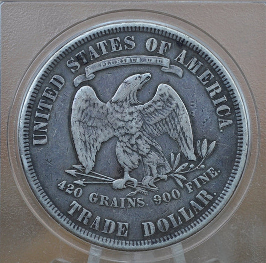 1877 Trade Dollar - VF20 (Very Fine) Grade / Condition - 1877 Authentic US Trade Dollar 1877 P Silver US Trade Dollar