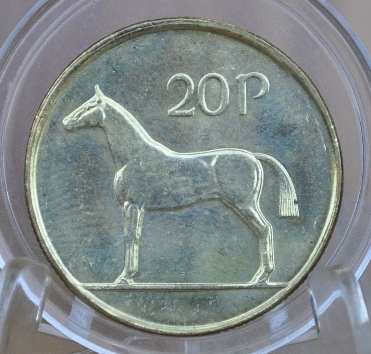Lucky Old Irish 20p Horse Coin – Twenty Pence 1986-2000 (Circulated, U.S. Seller)