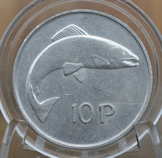 1970s 80s & 90s Irish Ten Pence Coin - Great Conditions - Fish Design - 10 Pence Coins Ireland / UK 10 Pence - Collectible Irish Coins