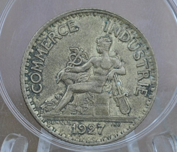 1920's French 1 Franc Coin - Choose by Date - Great Condition - One Franc Coin French Coin Bon Pour 1 Franc - "Commerce Industrie"