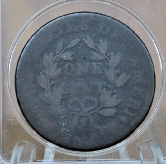 1802 Draped Bust Large Cent, Stemless Wreath - AG (About Good), Weak Date but readable - US Large Cent 1802 One Cent US - Lower Grade