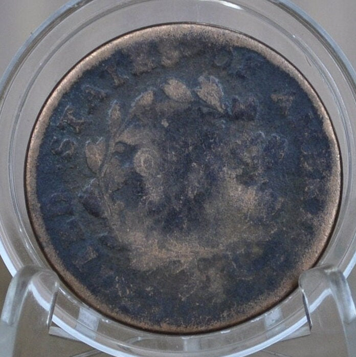 1800 Draped Bust Large Cent, Counter Stamped - AG (About Good) Details - US Large Cent 1800 One Cent US - Damaged By Stamp