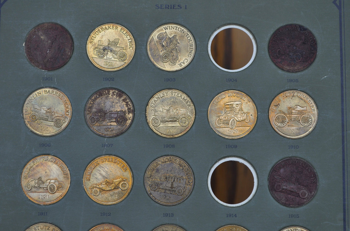 Franklin Mint Antique Car Tokens Collection - Commemorative Car Tokens