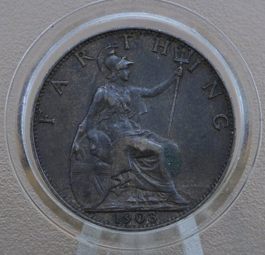 1900-1910 Farthing Great Britain - UK Farthing Choose by Date - One Quarter Penny British Farthing - Bronze