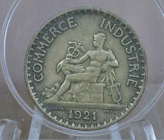 1920's French 1 Franc Coin - Choose by Date - Great Condition - One Franc Coin French Coin Bon Pour 1 Franc - "Commerce Industrie"