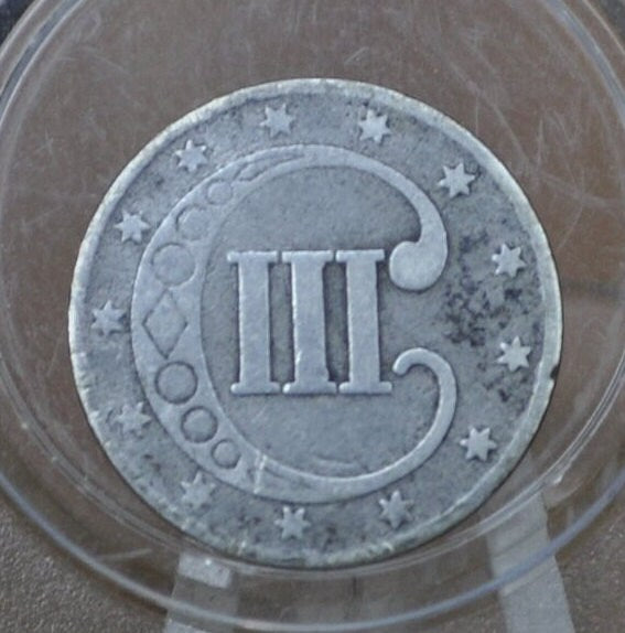 1851 Three Cent Silver US Coin - VG (Very Good) Grade / Condition - 1851 3 Cent Trimes Silver 3 Cent Piece - Great Collection Piece