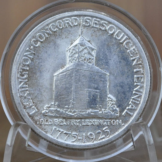 Authentic 1925 Patriot Half Dollar - VF-BU (Very Fine to Unc.) - Lexington-Concord Silver Commemorative Half Dollar Sesquicentennial Half