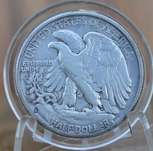 1934-S Walking Liberty Silver Half Dollar - F to VF (Fine to Very Fine) - San Francisco Mint - 1934S Half Dollar / 1934 S WLH