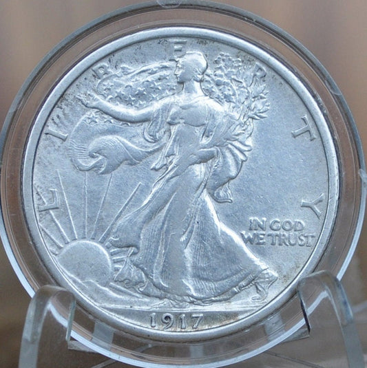 1917 Walking Liberty Silver Half Dollar - AU (About Uncirculated) - Philadelphia Mint - 1917-P Walking Liberty Half Dollar 1917 WLH