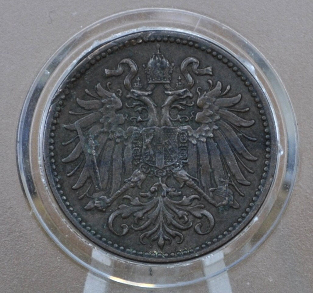 1800s - 1900s 1 and 2 Heller Austrian Coins - XF (Extremely Fine) Details / Conditions - Austria Franz Joseph I 1908 Two Heller