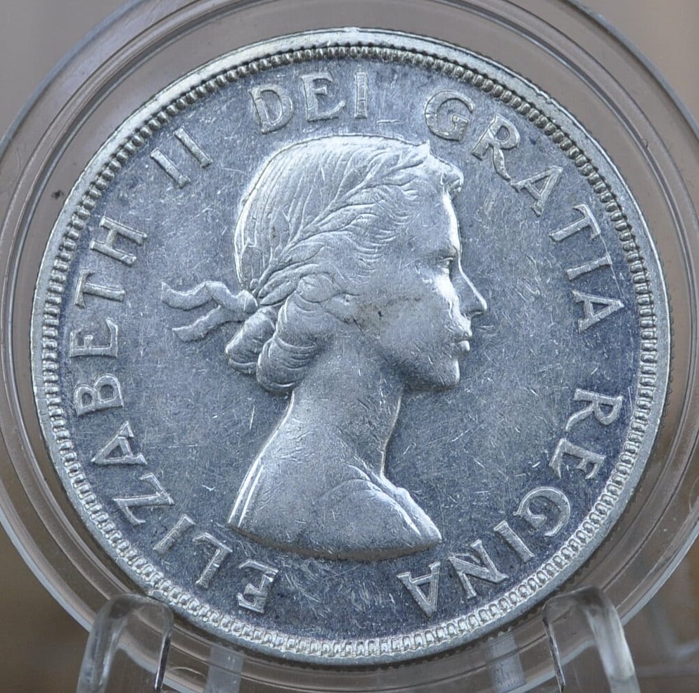 1954 Canadian Silver Dollar - Canoe Silver Dollar - 80% Silver - Silver Dollar Canada 1954 - Canadian Coin Collection