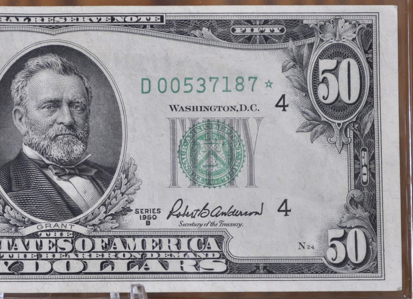 1950-B 50 Dollar Star Note Fr#2109-D* - Uncirculated - Cleveland 1950 B Fifty Dollar Federal Reserve Note Fr Number 2109-D*, Rare Note