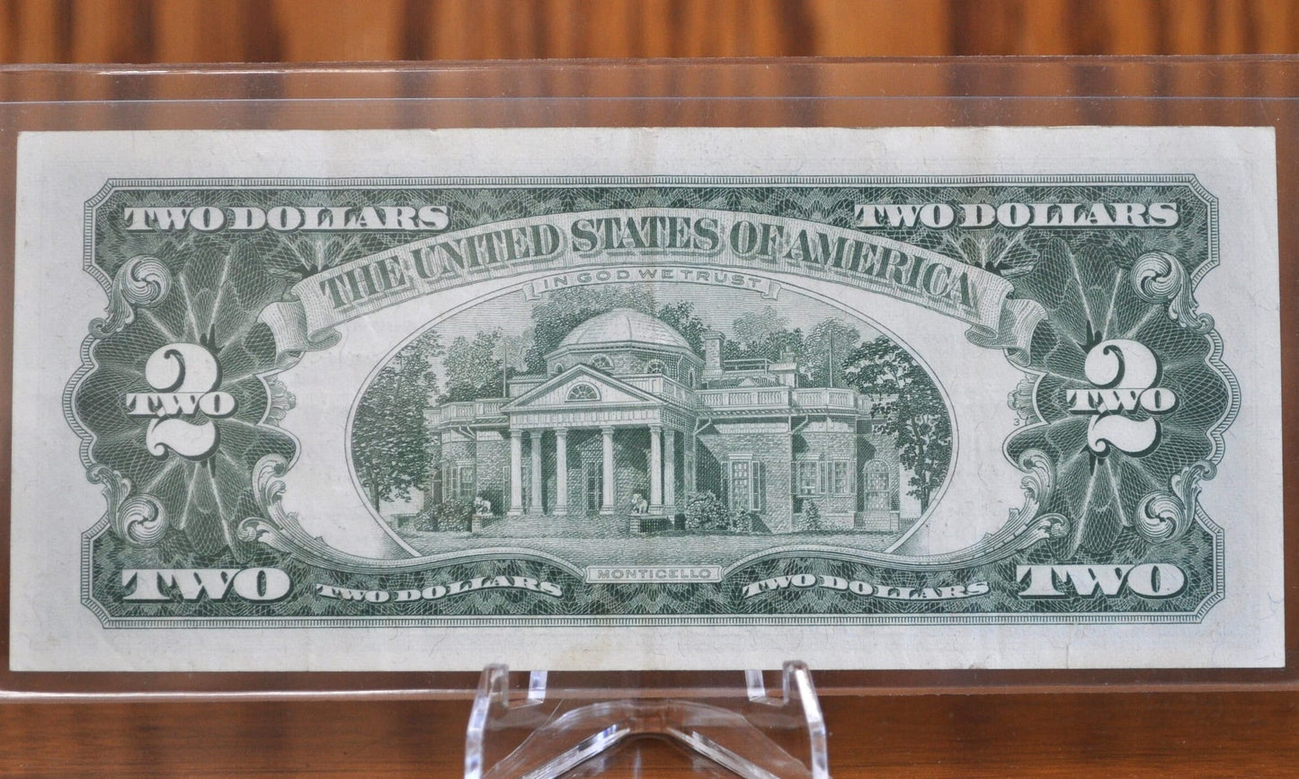 1963 STAR NOTE Red Seal 2 Dollar U.S. Note - AU (About Uncirculated) Condition - 1963 Two Dollar U.S. Note 1963 Star Note Fr#1513*