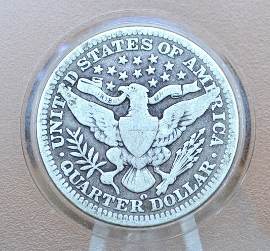 1900-O Barber Silver Quarter - VG (Very Good) Condition - New Orleans Mint - 1900-O Barber Quarter / 1900 O - Silver Quarter