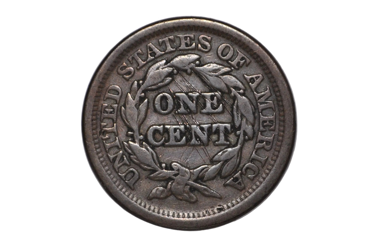 1851/81 US Braided Large Cent Overdate Variety Rare - United States Braided Large Cent 1851/81