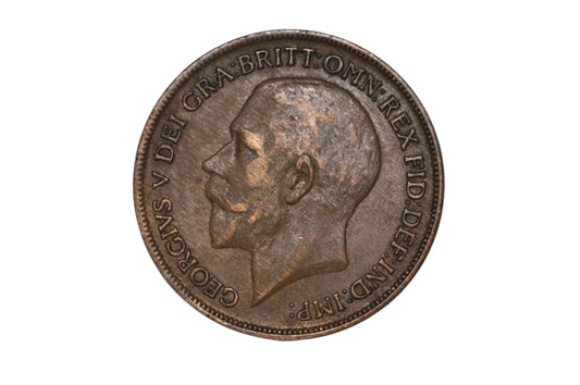 Great Britain 1921 One Penny Attractive Wood Grain Alloy Mix Toning - Error Penny UK "Woody"