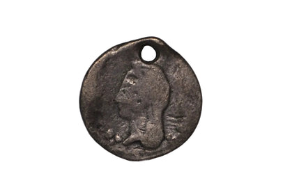 Historic Mexico 1/4 Real Silver Coin Holed Republic Period Cuartilla No Date - Mexico Silver 1/4 Real Coin Holed, No Date