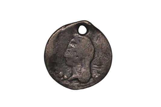 Historic Mexico 1/4 Real Silver Coin Holed Republic Period Cuartilla No Date - Mexico Silver 1/4 Real Coin Holed, No Date
