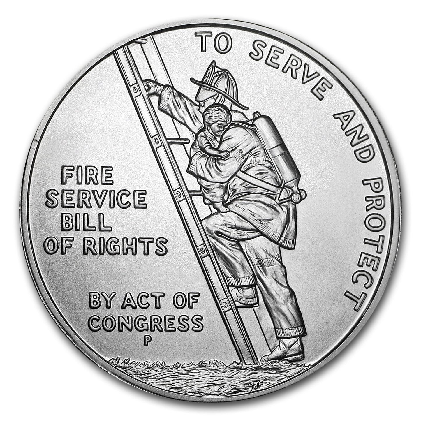 1992-P 1 ozt .999 Silver Benjamin Franklin Firefighters Commemorative Medal Philadelphia W/ Box and COA