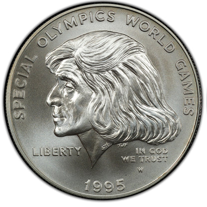 1995-W UNC Commemorative SILVER Dollar Special Olympics West Point Mint With Box and COA