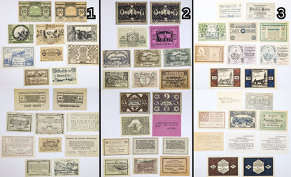 Lots of 10 WWI Austria Heller Notgeld Currency - Choose by Lot - Uncirculated (UNC) - 1920s Austrian Municipal Notes Lot of Ten