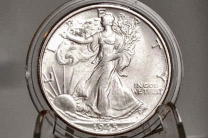 1945 P D & S Walking Liberty Silver Half Dollar - Choose By Mint & Condition Philadelphia Denver San Francisco WW2 Era 50 Cent Coin